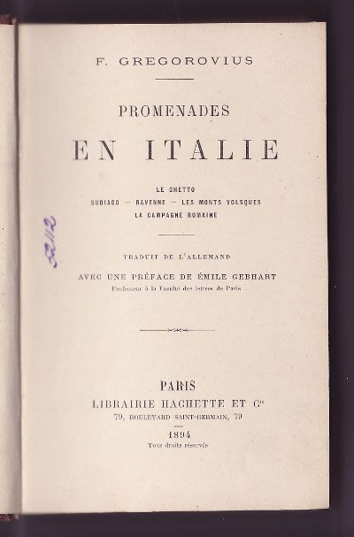 Грегоровиус Ф. Прогулки по Италии 1894