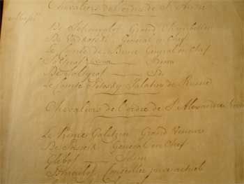  Список кавалеров российских орденов 1782
